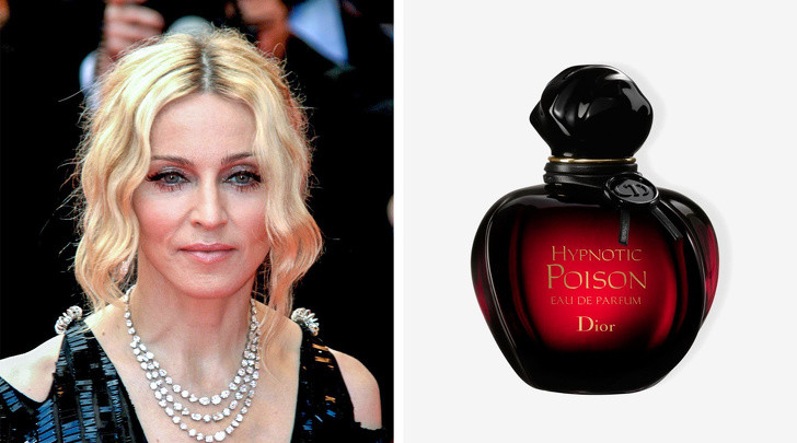 Madonna là một người đam mê nước hoa đích thực. Một trong những loại nước hoa yêu thích của cô là Hypnotic Poison của Dior.