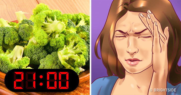 Bông cải xanh: Hầu hết các loại rau, đặc biệt là bông cải xanh, bắp cải, cà rốt và súp lơ, có lượng chất xơ không hòa tan cao di chuyển chậm qua hệ thống tiêu hóa. Vì vậy, nếu bạn ăn nhiều thực phẩm gây khó ngủ này gần với thời gian đi ngủ, cơ thể bạn sữ phải hoạt động để tiêu hóa chúng trong khi bạn đang cố gắng ngủ ngon.