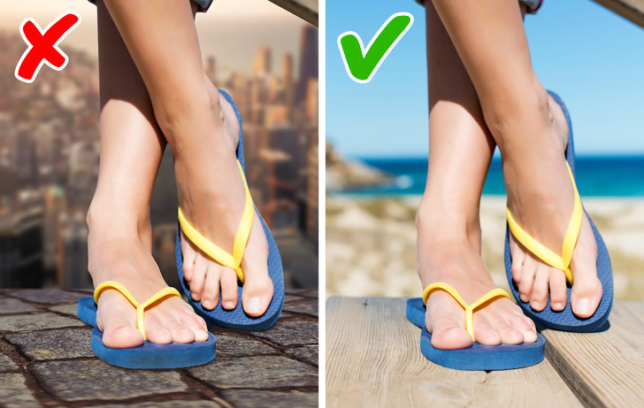 Giày: Nếu không đi đến bãi biển, bạn nên quên ngay những chiếc dép tông yêu thích nhé. Tốt nhất, bạn nên mang sandal, dép da hoặc giày đi dạo.