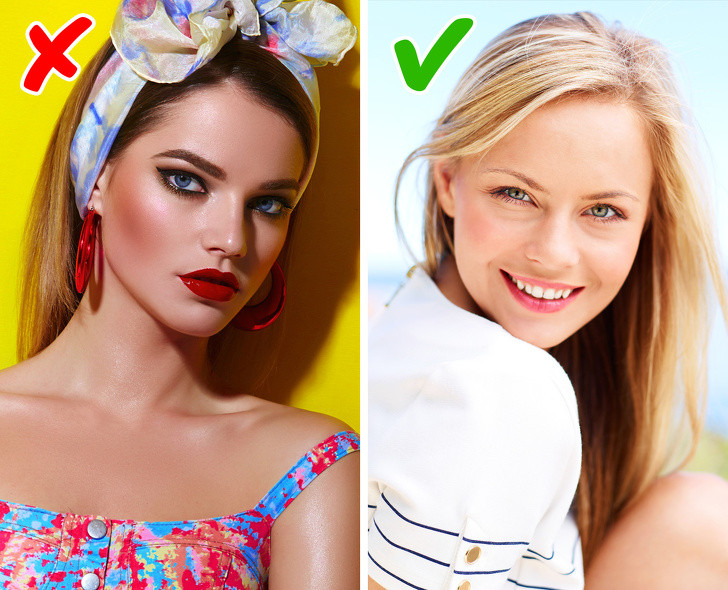 Trang điểm quá đậm và nước hoa: Khi mùa hè đến, bạn không chỉ chú ý tới quần áo mà còn xem lại cách trang điểm. Hãy thay thế kem che khuyết điểm dày bằng kem BB nhạt và bút kẻ mắt màu đen với màu nâu. Nếu trời quá nóng thì đừng xịt nước hoa nữa.