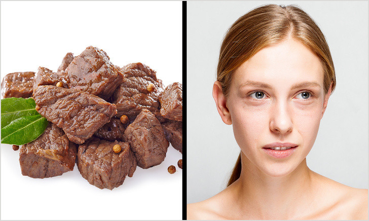 Ăn nhiều protein động vật khiến da xỉn và độ đàn hồi kém: Ăn quá nhiều protein động vật cón thể làm chậm sự trao đổi chất, sản xuất men và hormone, điều này đồng nghĩa với việc tái tạo da cũng chậm theo.