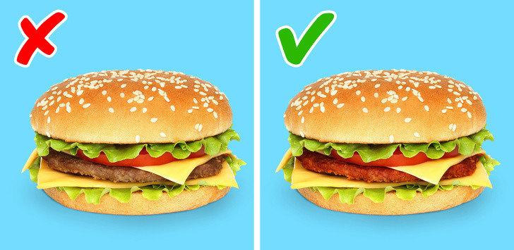 Impossible Burger (loại bánh không thịt): Chiếc bánh này có mùi vị giống như cái burger kẹp thịt nhưng không có thịt bên trong. Thay vào đó, bánh được làm từ các nguyên liệu thực vật gồm bột mì, khoai tây và dầu dừa. Nó không chứa cholesterol. Ảnh: BS.