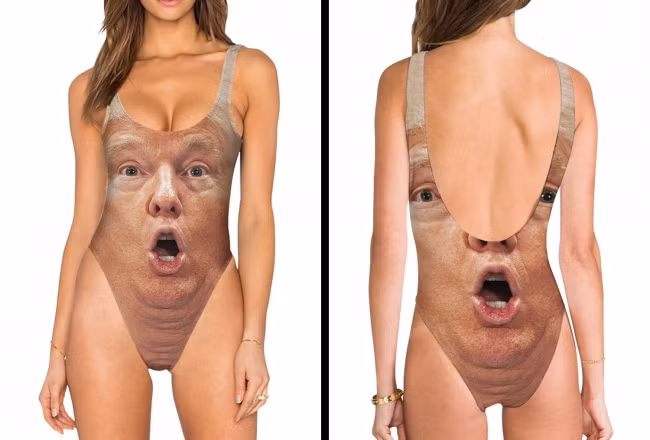 Bộ bikini lạ đời hình Tổng thống Mỹ.