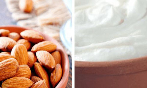 Hạnh nhân + Sữa chua: Các vitamin tan trong chất béo như A, D, E có trong các loại thực phẩm nhất định như cà rốt, cá, sữa chua... Hạnh nhân giàu vitamin E, vì vậy, khi kết hợp với sữa chua làm tăng khả năng giảm cân.