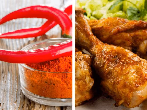 Ớt Cayenne + Thịt gà: Việc thêm ớt cayenne vào gà sẽ làm tăng quá trình đốt cháy chất béo nhanh hơn.