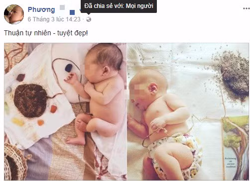 Lê Nhất Phương Hồng ca tụng sinh đẻ "thuận tự nhiên" với hình ảnh em bé nước ngoài.