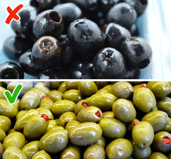 Quả ôliu đen là một trong những thực phẩm gây tranh cãi. Thực tế, không có quả ô-liu đen trên thế giới. Quả chín thường có màu tím đậm hoặc nâu. Ôliu đen đóng hộp là ôliu xanh nhuộm với chất đặc biệt - gluconate màu.