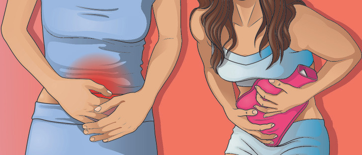 Đắp miếng gạc ấm áp vào vùng bụng có thể giúp thư giãn cơ bắp, giảm đau, căng thẳng và chuột rút. Bạn có thể dùng một chai nước nóng hoặc khăn ấm áp vào bụng để giảm đau.