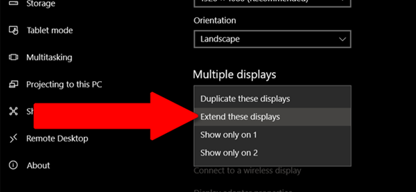Từ bây giờ, không gian màn hình sẽ được mở rộng trên cả PC chính và PC nhận. Bạn có thể chạy các chương trình trên màn hình thứ hai và màn hình chính cùng một lúc, hoặc mở rộng một cửa sổ chương trình duy nhất trên cả hai. Theo mặc định, màn hình phụ sẽ được đặt ở bên phải của màn hình chính. Do vậy, nếu điều này không khớp với cấu hình vật lý của màn hình, bạn có thể nhấp và kéo các màn hình xung quanh ở đầu menu này, sau đó nhấp vào nút “Apply”.