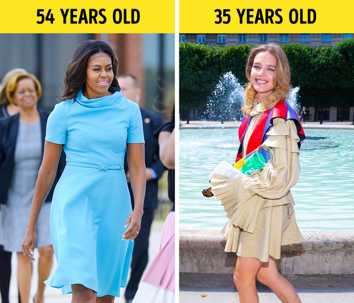 Không mặc quần áo theo tuổi: Nếu bạn mặc quần áo tương quan với tuổi, điều này sẽ làm cho bạn trông già. Điều quan trọng nhất bạn nên nhớ là thời trang không có tuổi tác. Bạn có thể mặc bất cứ thứ gì bạn thích và bạn thấy tự tin khi mặc. Tất nhiên, nó phải trông cân đối và hài hòa.