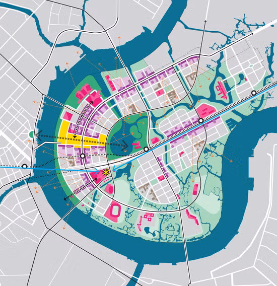 Cũng chính đơn vị này đã thắng giải thưởng cuộc thi thiết kế Trung tâm đô thị mới Thủ Thiêm - Bán đảo xanh rộng 657 ha đối diện quận 1, TP.HCM vào năm 2003.