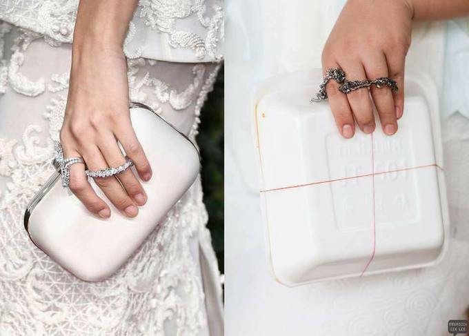 Chiếc clutch từ hộp đựng đồ ăn.