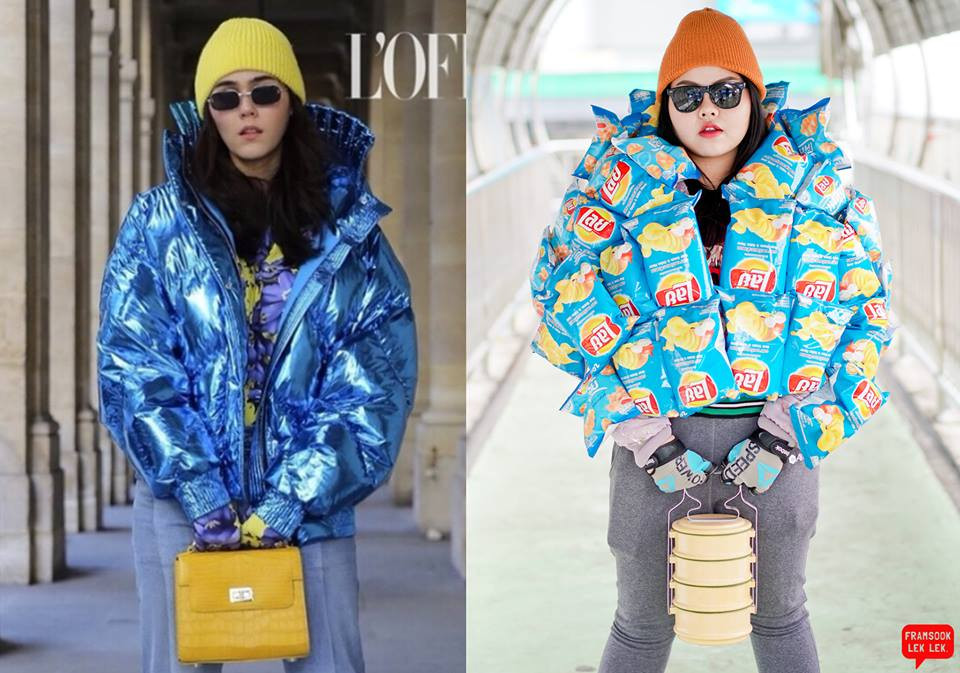 Cô nàng Benjaphorn Chetsadakan, thường gọi là Sine Benjaphorn ở Thái Lan từng khiến dân mạng phát sốt trước hình ảnh trang phục từ thực phẩm cực chất.