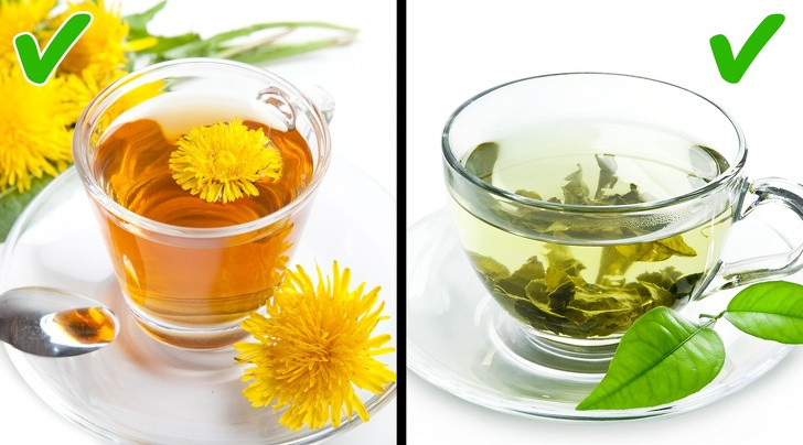 Uống nhiều nước giúp cơ thể vận hành tốt, tuôn ra chất lỏng dư thừa. Hãy thử các loại trà bồ công anh, trà xanh.