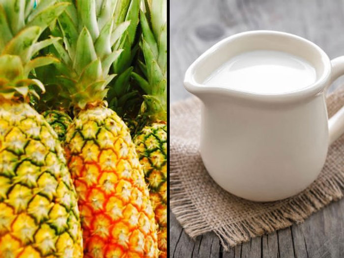 Kết hợp dứa với sữa có thể gây ra những tác dụng phụ với cơ thể như buồn nôn, tiêu chảy, đau đầu thậm chí đau dạ dày. Nguyên nhân của tình trạng trên là do sự kết hợp giữa bromelain và axit lactic trong hai nguyên liệu với nhau gây ra.