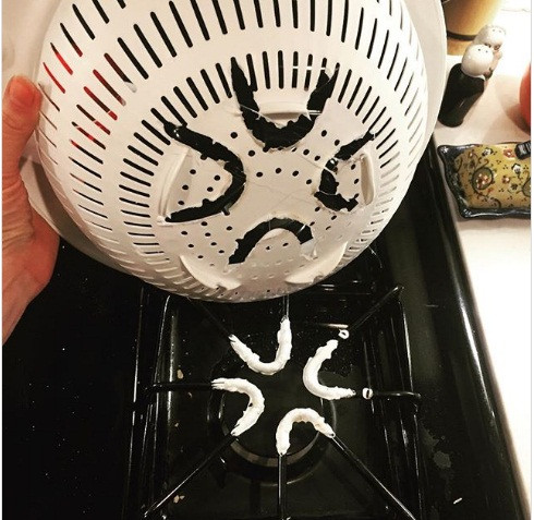 Hãy nhớ đừng bao giờ đặt rổ nhựa lên chiếc bếp ga vừa nấu xong.