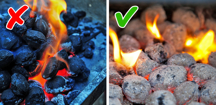 Một điều nữa bạn cần nhớ khi nướng thịt là chờ cho than cháy xong có phủ lớp tro xám thì mới nướng. Như vậy, xiên thịt mới có chín vàng đều và thơm ngon.