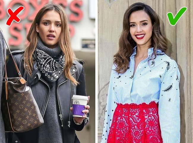 Đen là một màu sắc rất phong cách nhưng bạn cần tránh mặc quá nhiều màu đen. Hãy chọn trang phục màu sáng sẽ giúp khuôn mặt bạn sáng sủa hơn.