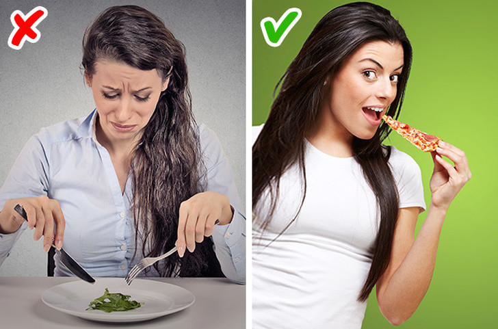 Nguyên tắc 1: Từ chối chế độ ăn uống bị chi phối. Điều chính yếu để giảm cân thành công là không để bất kỳ sự kiểm soát bên ngoài nào can thiệp tới việc ăn uống của bạn. Chỉ có một thứ điều khiển việc ăn uống trực quan là cảm giác đói.