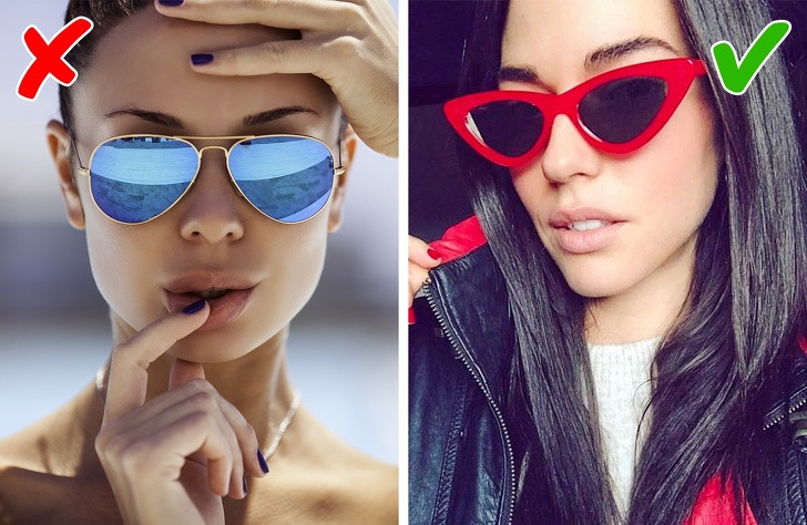 Để bắt kịp xu thế thời trang, bạn nên chọn mắt kính mắt mèo hay kính lục giác thay vì kính tráng gương.