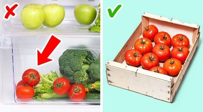 Nghiên cứu mới cho hay, cà chua mất hương vị ngon khi cất trong tủ lạnh. Do vậy, cà chua nên được bảo quản trong một căn phòng tối.