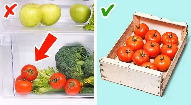 Nghiên cứu mới cho hay, cà chua mất hương vị ngon khi cất trong tủ lạnh. Do vậy, cà chua nên được bảo quản trong một căn phòng tối.