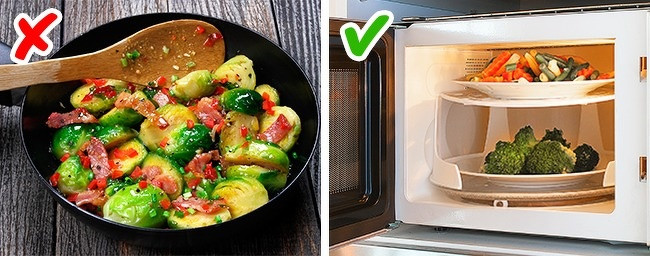 Cách tốt nhất để giữ các chất dinh dưỡng trong thực phẩm là làm nóng chúng trong thời gian ngắn nhất như dùng lò vi sóng.