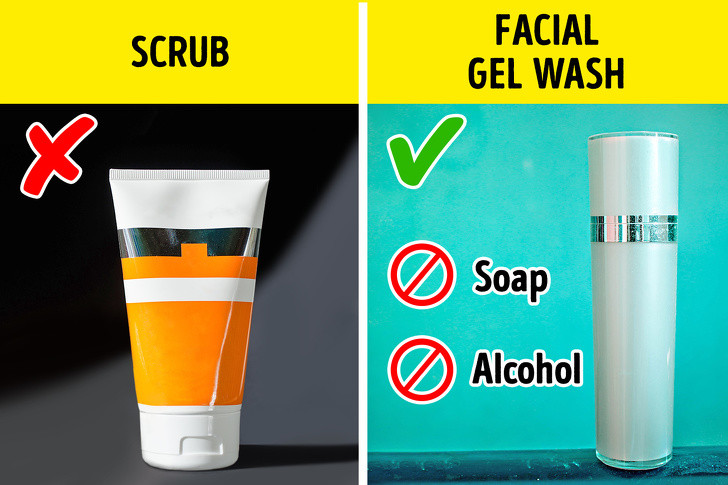 Vấn đề về da: Người nổi tiếng Mỹ Christie Kidd khuyến cáo rằng bất cứ ai có vấn đề về da hoặc mụn trứng cá không nên sử dụng tẩy tế bào chết. Thay vào đó, hãy dùng các sản phẩm nhẹ không chứa cồn hoặc xà phòng.