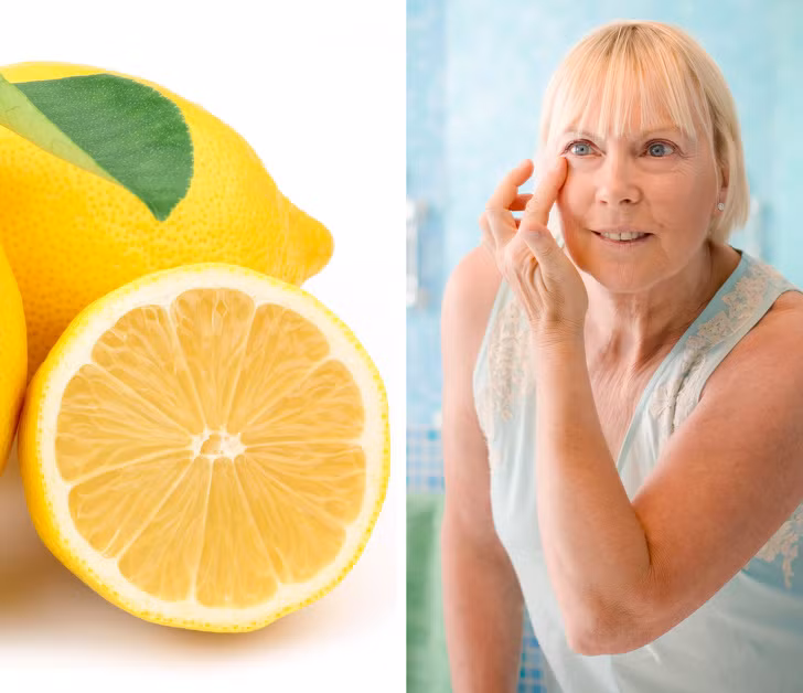 Nước chanh: Xoa bóp 1 quả chanh lên các vùng nhiều vết chân chim và nếp nhăn trên mặt trước khi đi ngủ. Độ chua của chanh làm giảm sự xuất hiện của các nếp nhăn và làm cho làn da sáng hơn.