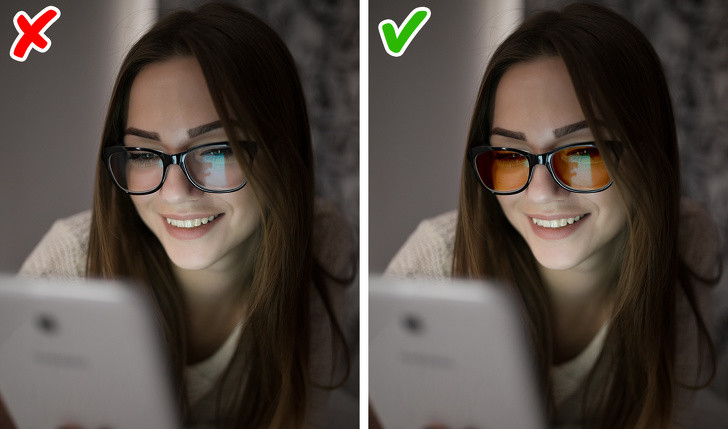 6. Kính màu hổ phách: Các nhà nghiên cứu từ Trung tâm Y thuộc ĐH Colombia, Mỹ đã thử nghiệm phương pháp dùng kính màu hổ phách để giảm tác hại của việc tiếp xúc với ánh sáng xanh khi sử dụng các thiết bị điện tử vào buổi tối. Loại kính này giúp chữa chứng mất ngủ và giảm áp lực động mạch.