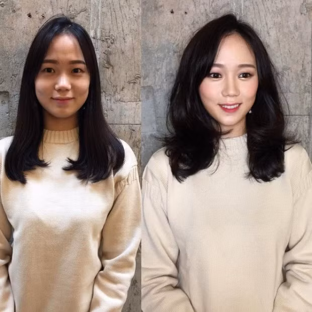 Chắc chắn 2 điều góp phần lột xác cho chị em chính là trang điểm và làm tóc.