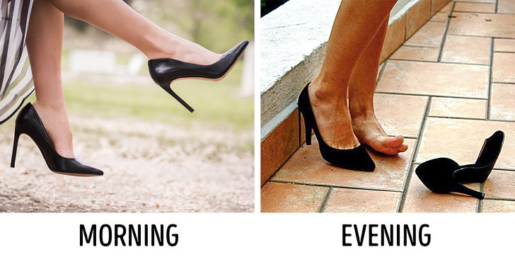 Đeo giày sai kích thước: Đau lưng có thể là do mang giày không thoải mái. Hãy giảm căng thẳng trên đôi chân của bạn bằng cách chọn một đôi giày chất lượng hơn.