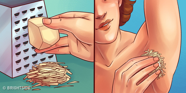 Trị thâm nách: Rửa khoai tây và cắt lát. Dùng miếng khoai bôi vùng nách trong khoảng 3 phút. Để khoảng 30 phút rồi rửa sạch nách bằng nước mát và nhẹ nhàng lau bằng khăn.