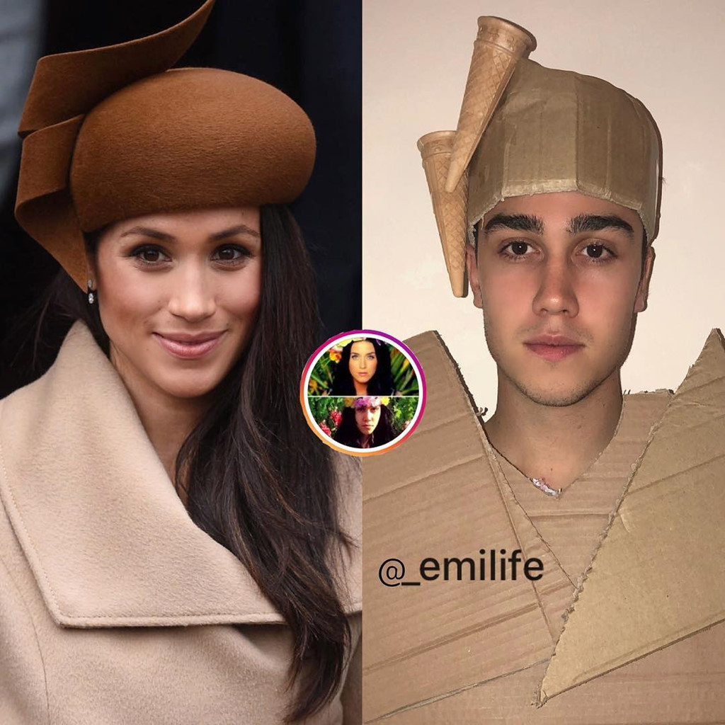 Bộ trang phục của Công nương Meghan Markle cũng "không thoát khỏi" bàn tay sáng tạo từ chàng trai hài hước.