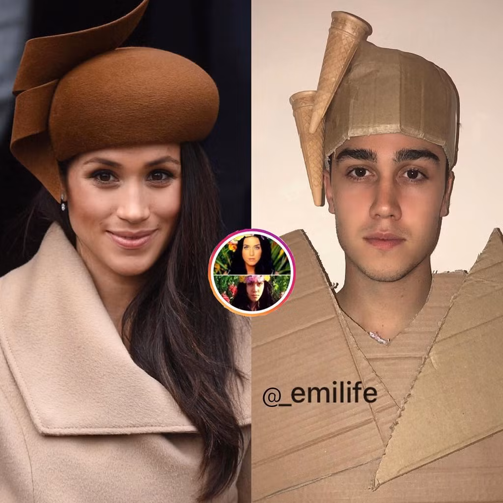 Bộ trang phục của Công nương Meghan Markle cũng "không thoát khỏi" bàn tay sáng tạo từ chàng trai hài hước.