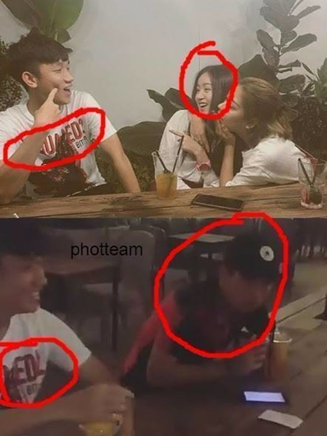 Một số hình ảnh thân mật giữa Bà Tưng và trung vệ Bùi Tiến Dũng.