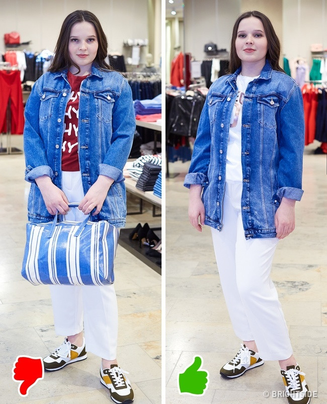 Bạn cũng nên hạn chế đeo các phụ kiện rườm rà bởi chúng chỉ khiến hình ảnh của bạn thêm xồ xề hơn.