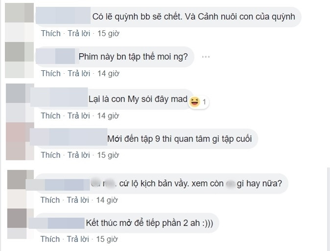 Trước bức ảnh trên, khán giả tỏ ra vô cùng thất vọng. Nhiều người không can tâm khi kịch bản lại để cho nhân vật Quỳnh chịu nhiều nghiệt ngã đến vậy.