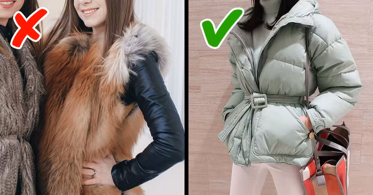 Áo khoác lông thú giờ đây cũng không còn thời trang nữa. Tốt nhất chúng ta nên chọn một chiếc áo khoác phong cách hoặc áo khoác giả da.