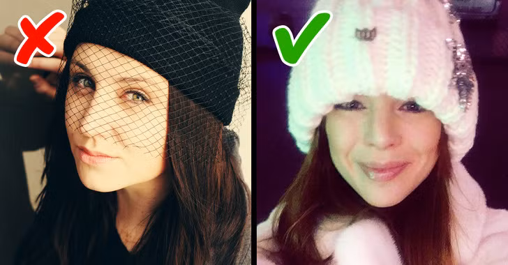 Mũ len với một tấm màn che: Loại mũ này có lẽ chỉ phù hợp cho các buổi tiệc chiêu đãi hoàng gia mà thôi.