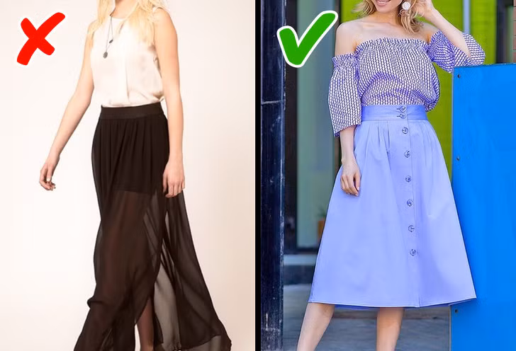 Váy maxi trong suốt che giấu một chiếc váy ngắn bên trong là một kiểu thời trang lỗi mốt và phụ nữ hiện đại thực sự không nên mặc nó.