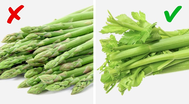 Cần tân và măng tây: Cần tây giúp cơ thể bạn giải phóng mùi dễ chịu, hấp dẫn hơn đối với người khác giới. Trong khi đó axit trong măng tây bị phân hủy thành các hợp chất lưu huỳnh có thể gây mùi cơ thể xấu.