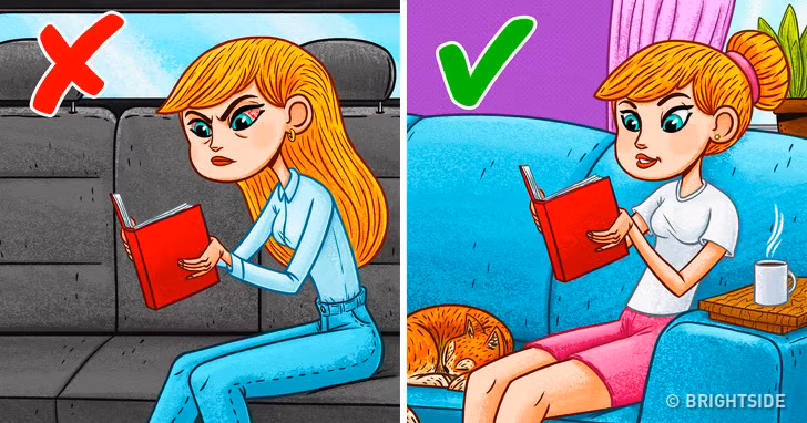 Tránh căng mắt: Cố gắng không đọc trong ánh sáng mờ, gây hại cho đôi mắt. Đọc trong bóng tối làm tăng căng cơ, dẫn đến tăng độ nhạy và ngứa mắt.