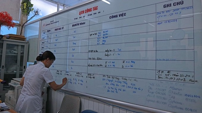 Phòng trực bệnh viện 09 (Thanh Trì, Hà Nội). Ảnh: Lê Anh Dũng.