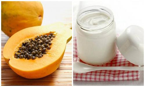 Kết hợp sữa chua và đu đủ làm mặt nạ dưỡng tóc hiệu quả (Ảnh: Internet)