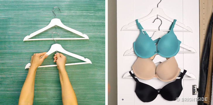 Cách bảo quản áo ngực: Cách đơn giản để bảo quản áo ngực là sử dụng móc treo quần áo. Chúng sẽ không làm mất dáng và đảm bảo độ bền cho áo ngực.