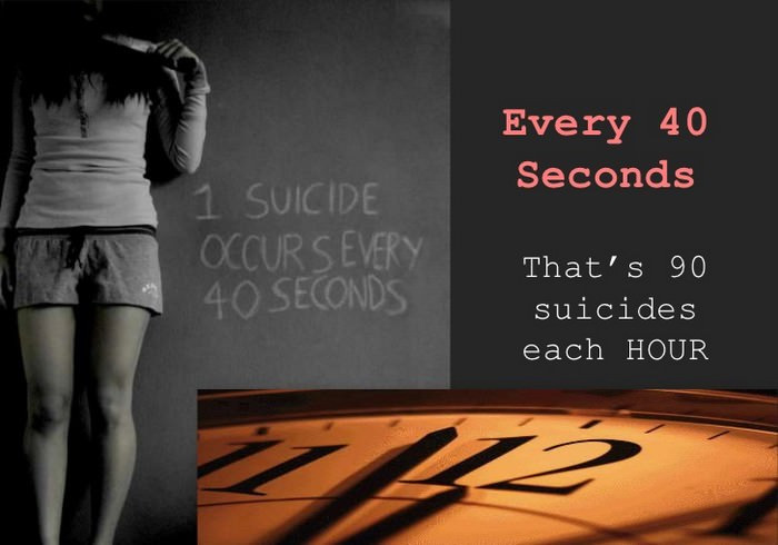Theo ước tính, cứ mỗi 40 giây, trên thế giới sẽ có một ai đó quyết định kết thúc cuộc sống bằng việc tự tử.