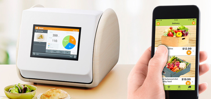 Máy quét đo lượng calo chính xác CaloRieco có thể giúp bạn đo lượng calo cùng với 3 chất dinh dưỡng chính trong bữa ăn trước khi ăn.