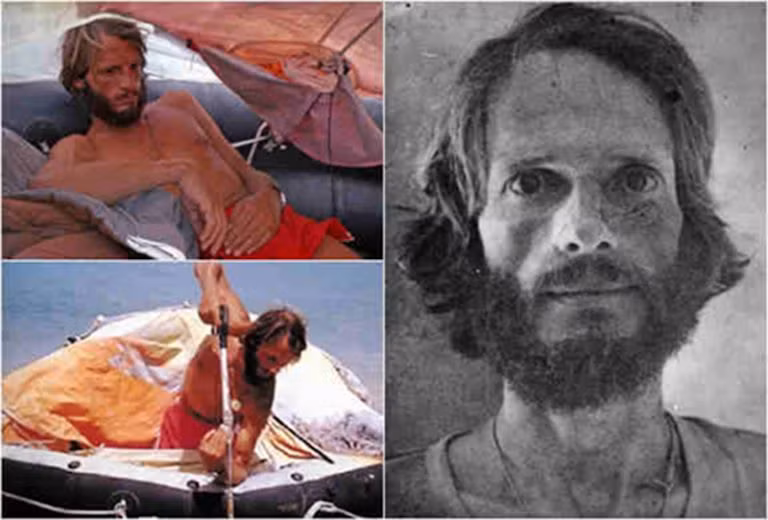 Người đàn ông Mỹ Steve Callahan đã bị cá voi đánh chìm thuyền trong hành trình qua Đại Tây Dương vào năm 1981. Ông đã sống trên bè cứu nạn lênh đênh trên biển trong 76 ngày.