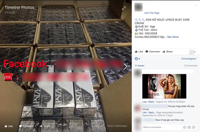 Các loại kem thoa nở ngực trên mạng có những lời chào mời rất thu hút như: "Chỉ sau 2-3 ngày, kích thước vòng một có thể tăng lên 5-7cm và săn chắc như thời con gái", “Thuốc uống nở ngực, làm nở và săn chắc ngực, không tác dụng phụ, hiệu quả sau 7 ngày”; “Kem thoa nở ngực dạng gel, thoa 7 ngày thẩm thấu vào cơ ngực, kích thích mô mỡ ngực phát triển, thích hợp mọi lứa tuổi”…